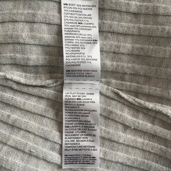 White House Black Market Women's Heather Grey Cardigan Sweater, Size XS   EUC - Picture 9 of 9